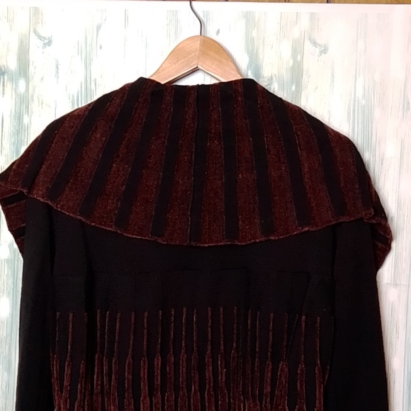 Pull over waterfall sweater brown & black Large - Picture 4 of 8